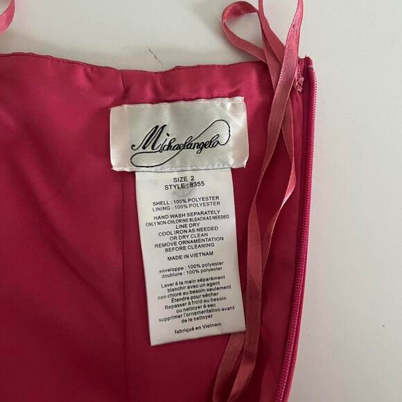 Hot pink strapless midi evening gown - Picture 6 of 6